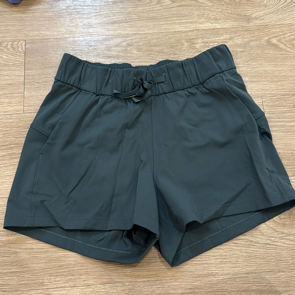 Green Lululemon shorts Size 4